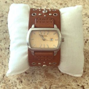 Fossil women’s leather watch